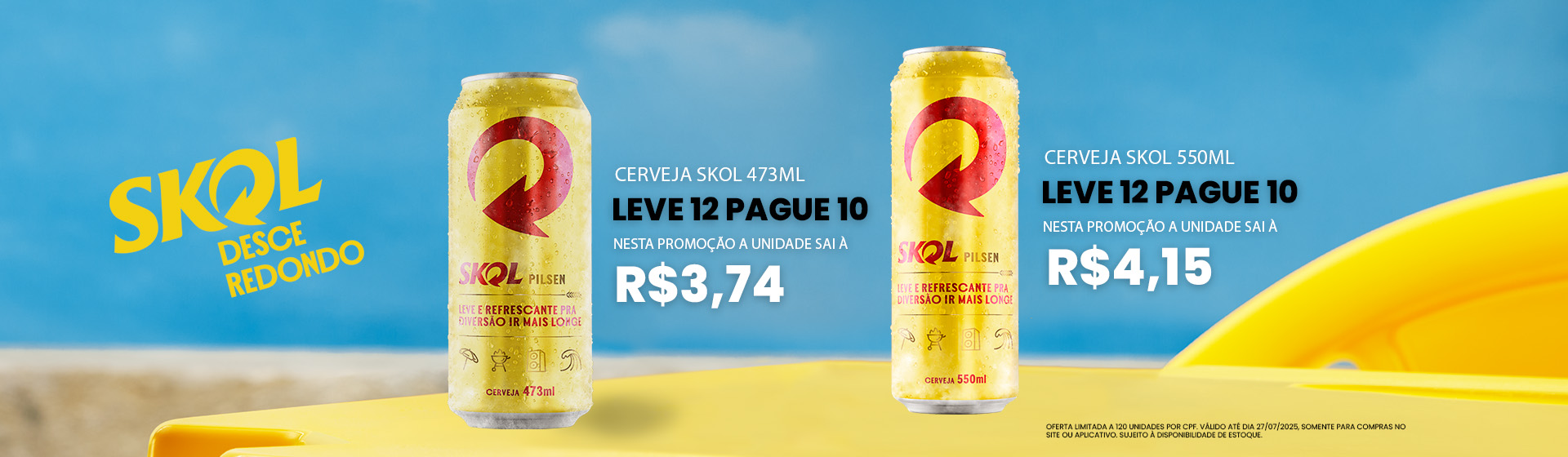 Cerveja Skol 473ml - Leve 12 Pague 10 ate 27/07